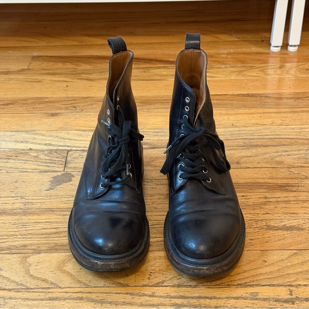 SOLD Frye Black Leather Combat Boots